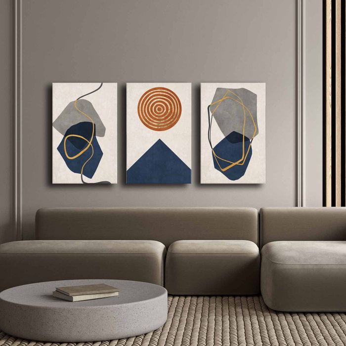 Wallity Conjunto de 3 Lienzos Decorativos Multicolor 45x70 cm